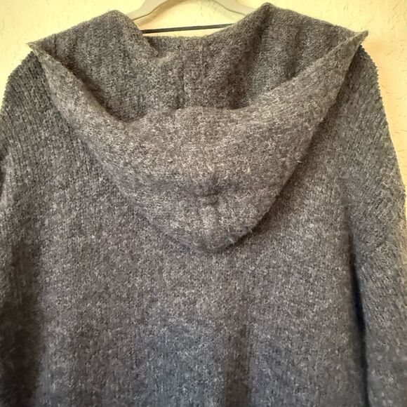 Gap Dark Heather Gray Oversized Long Hooded Cardigan Sz M Cozycore, Lounge - Picture 7 of 15